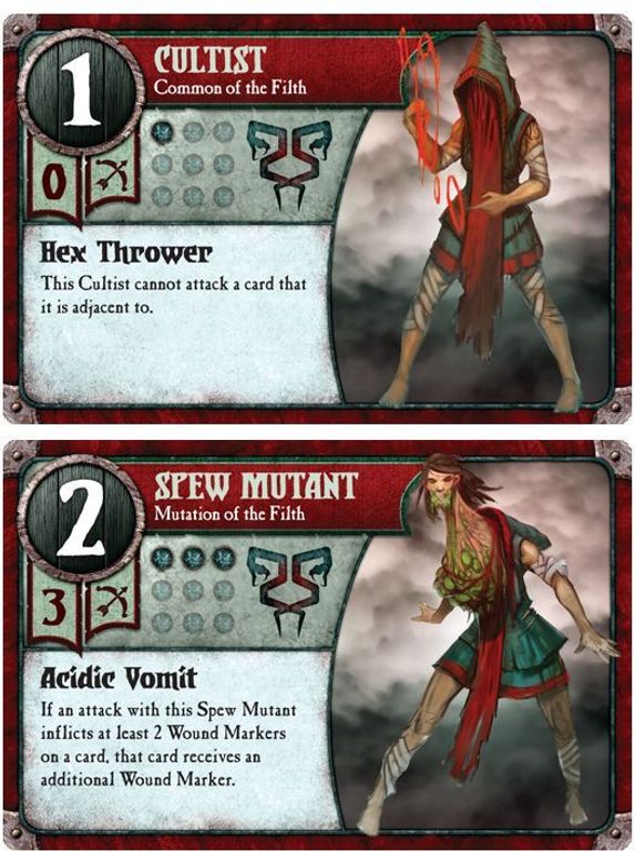 Summoner Wars: The Filth Faction Deck cartes