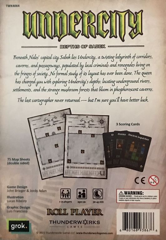 Cartographers Map Pack 3: Undercity – Depths of Sabek back of the box