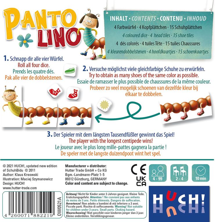 Pantolino back of the box