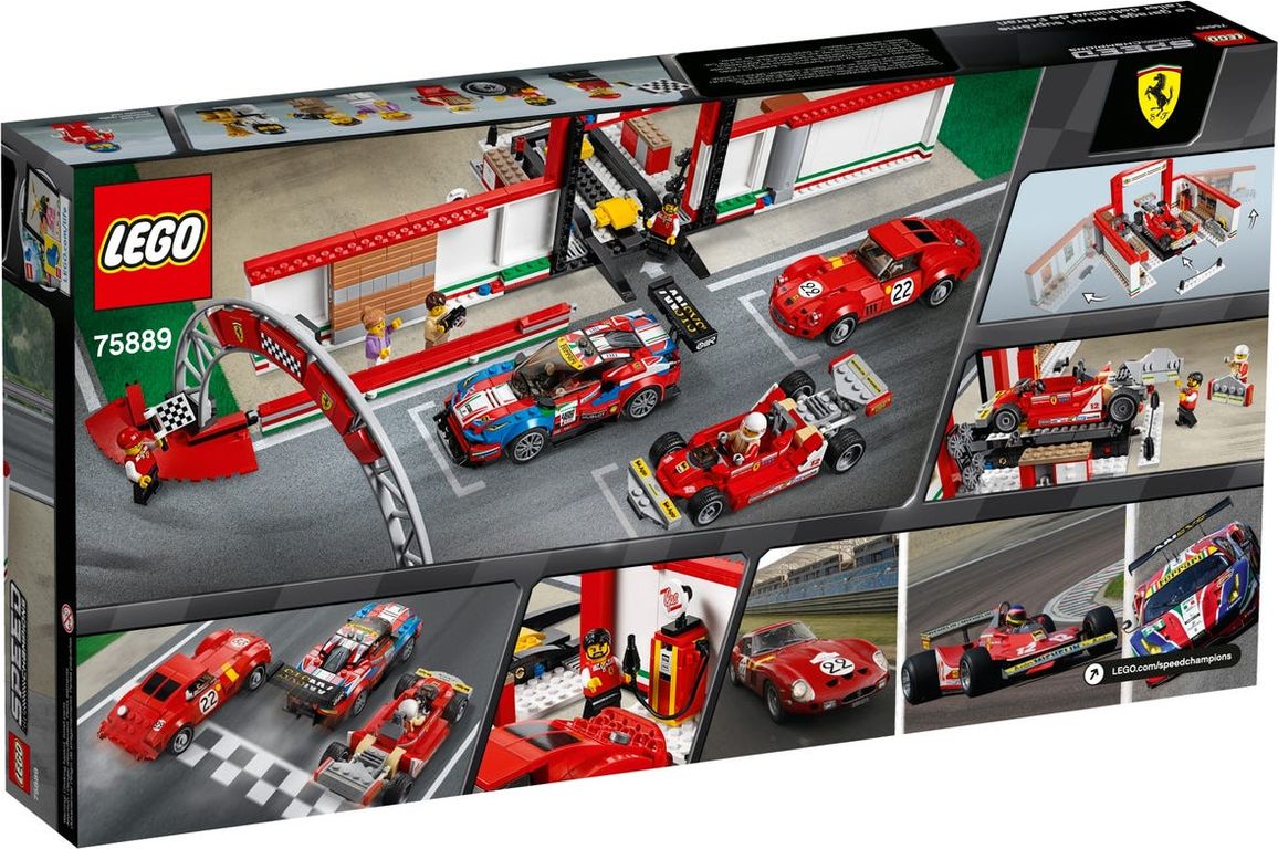 LEGO® Speed Champions Ultieme Ferrari garage achterkant van de doos