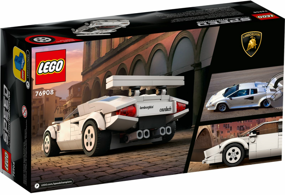 LEGO® Speed Champions Lamborghini Countach parte posterior de la caja