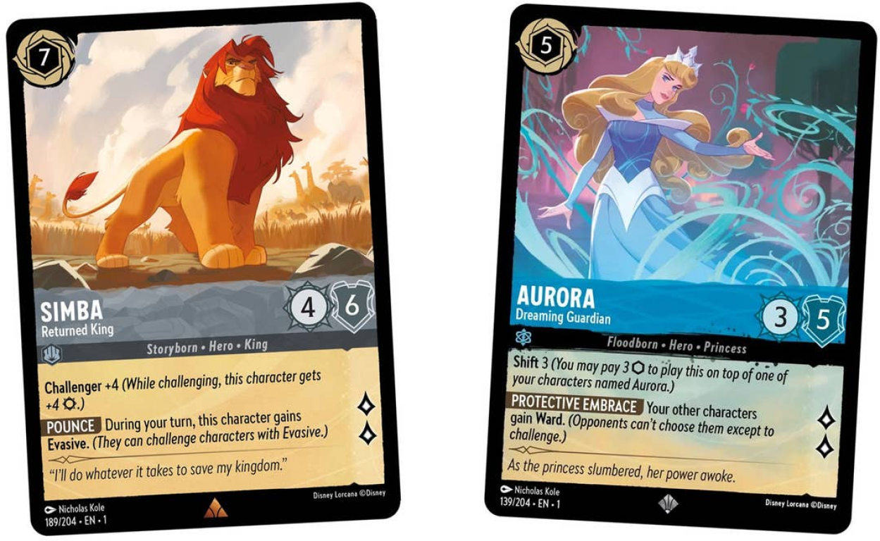 Disney Lorcana TCG - The First Chapter Starter Deck - Prinses Aurora & Simba cartas