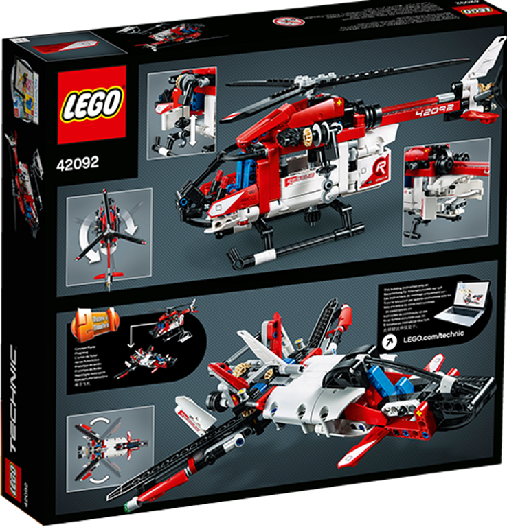 LEGO® Technic Reddingshelikopter achterkant van de doos