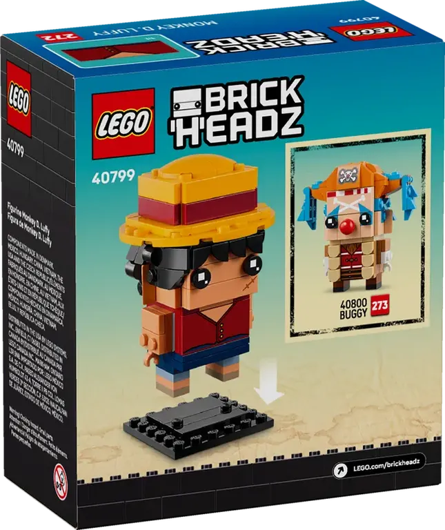 LEGO® BrickHeadz™ Figurine de Monkey D. Luffy dos de la boîte