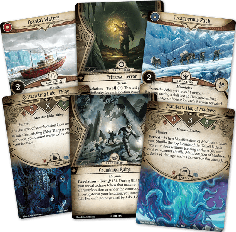 Arkham Horror: El Juego de Cartas – Los Confines de la Tierra: Expansión de Campaña cartas