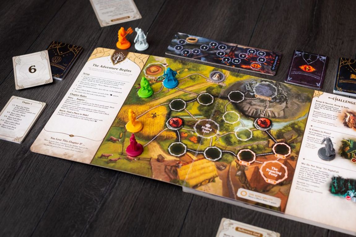 The Lord of the Rings Adventure Book Game componenten