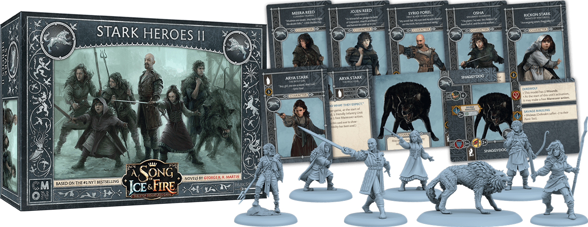 Le Trône de Fer: le Jeu de Figurines – Héros Stark II composants