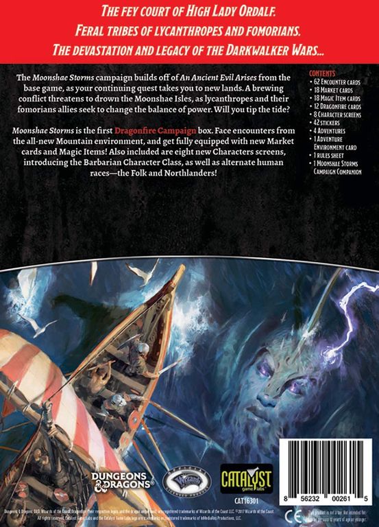 Dragonfire: Campaign - Moonshae Storms back of the box