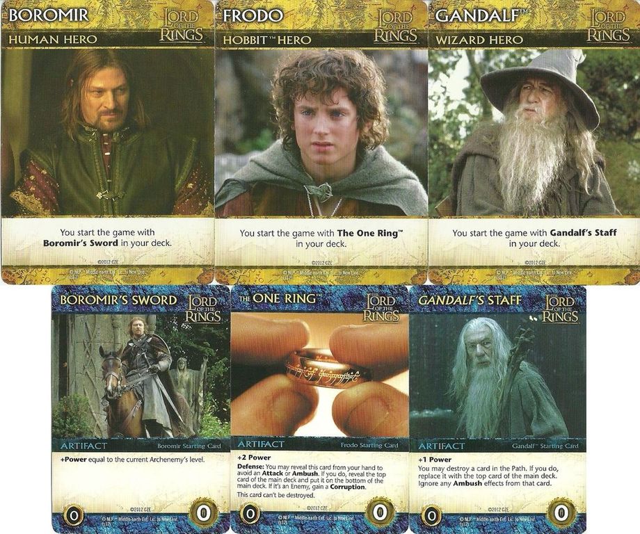 The Lord of the Rings: The Fellowship of the Ring Deck-Building Game cards