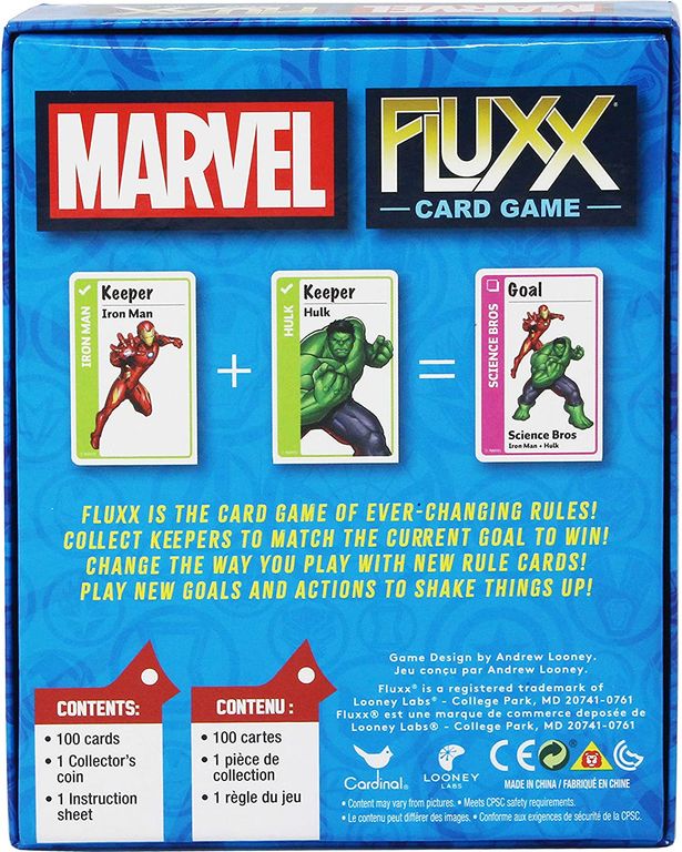 Marvel Fluxx rückseite der box