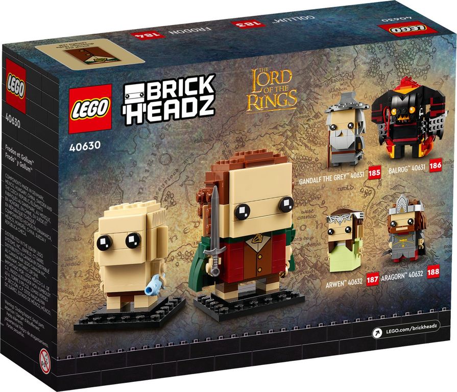 LEGO® BrickHeadz™ Frodo™ y Gollum™ parte posterior de la caja