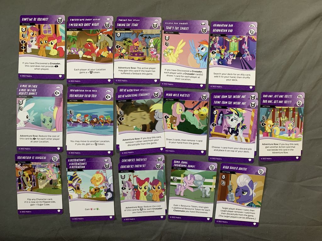 My Little Pony: Adventures in Equestria Deck-Building Game – True Talents Expansion cartes