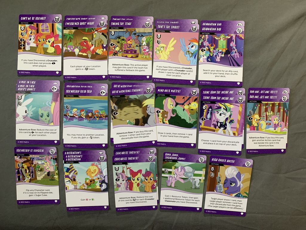 My Little Pony: Adventures in Equestria Deck-Building Game – True Talents Expansion cards