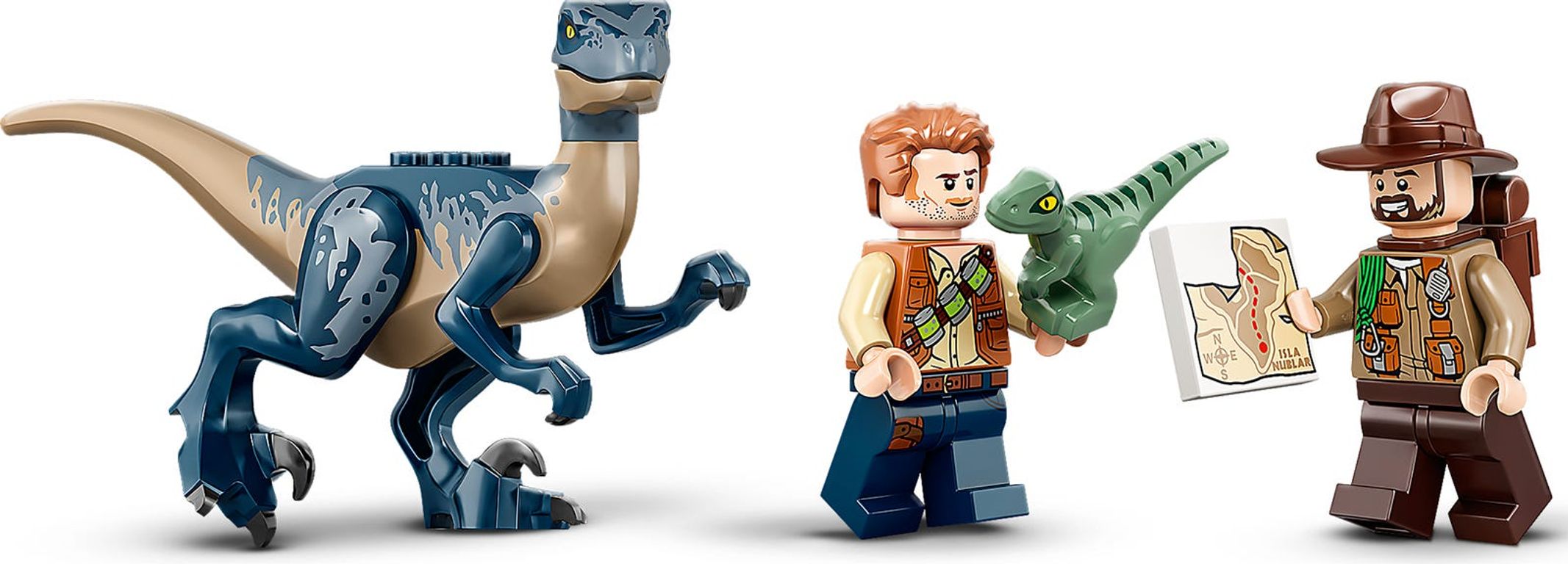 LEGO® Jurassic World Velociraptor: Tweedekker reddingsmissie minifiguren