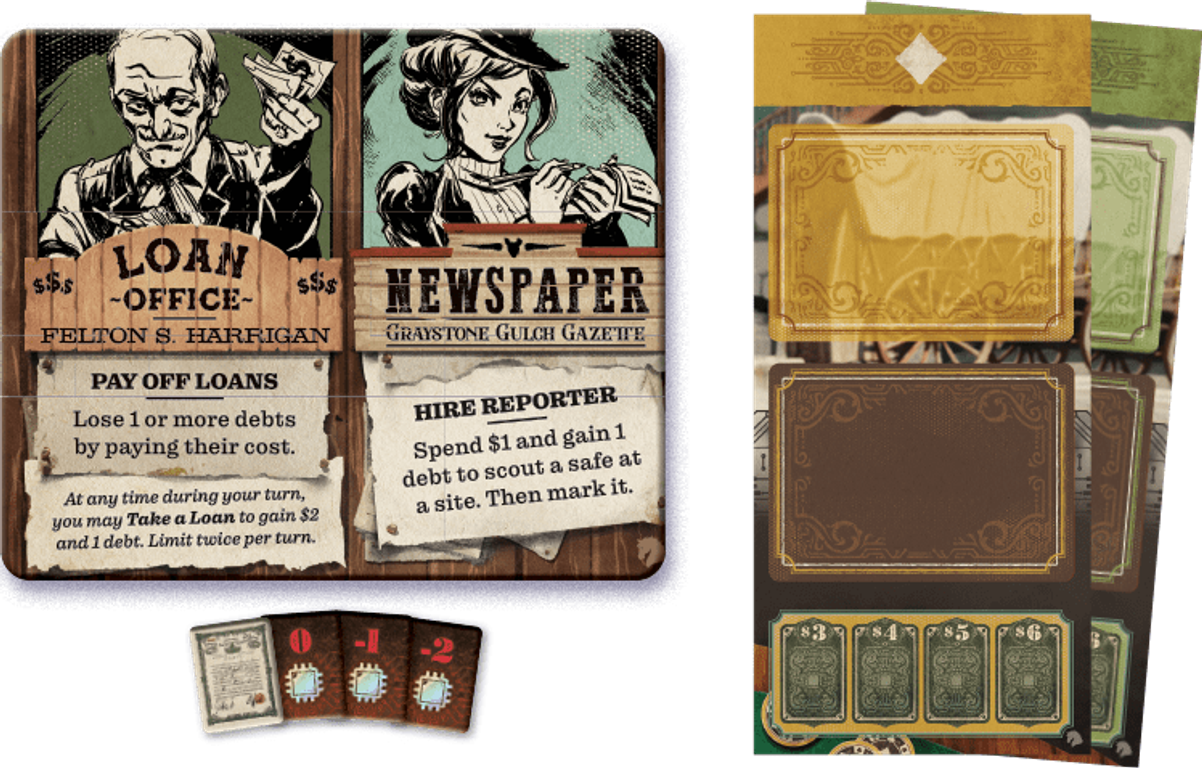 3000 Scoundrels: Double or Nothing Expansion componenten