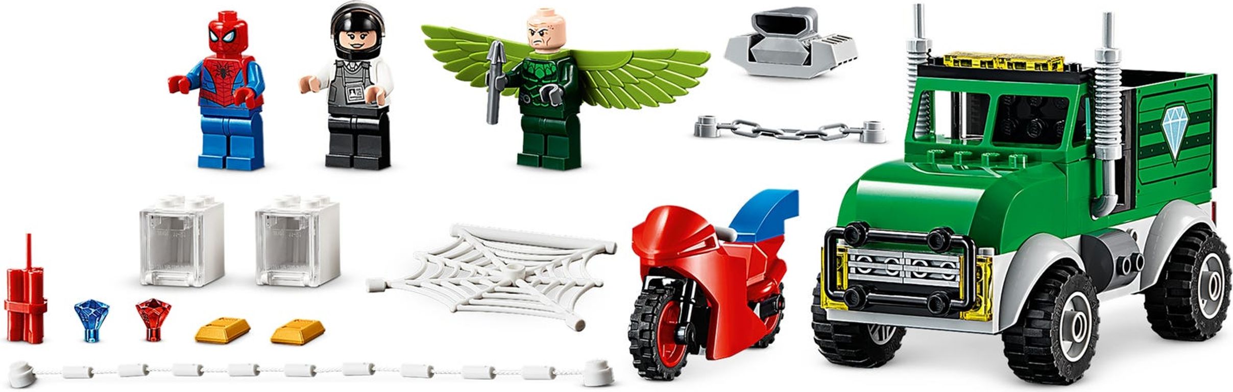 LEGO® Marvel Vulture's Trucker Robbery components
