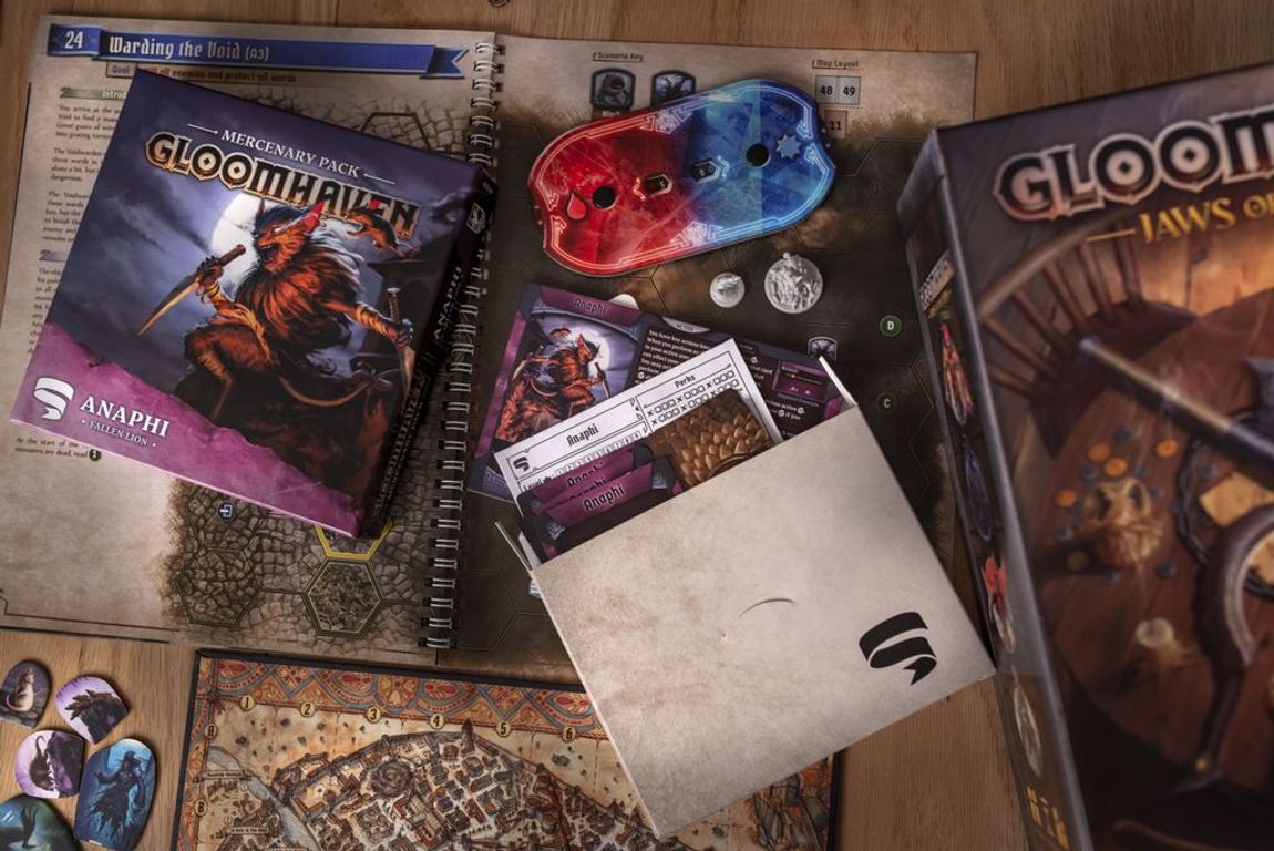 Gloomhaven: Mercenary Pack – Anaphi, Fallen Lion komponenten