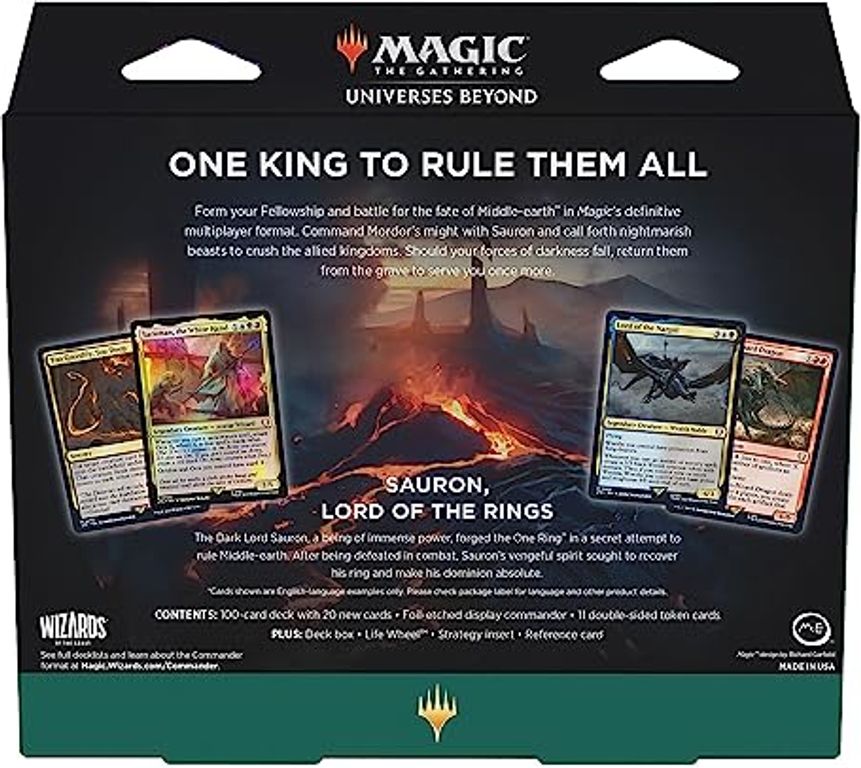 Magic: The Gathering - Commander Deck Lord of the Rings: Tales of Middle-earth - The Hosts of Mordor parte posterior de la caja