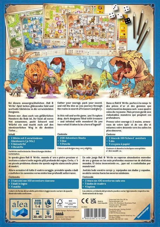 Dungeons, Dice & Danger dos de la boîte