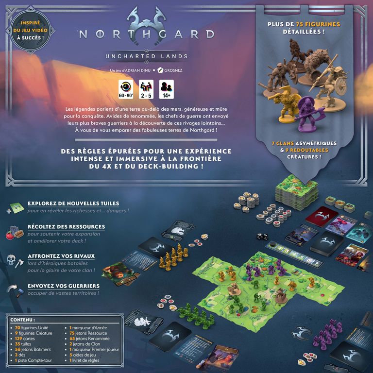 Northgard: Uncharted Lands dos de la boîte