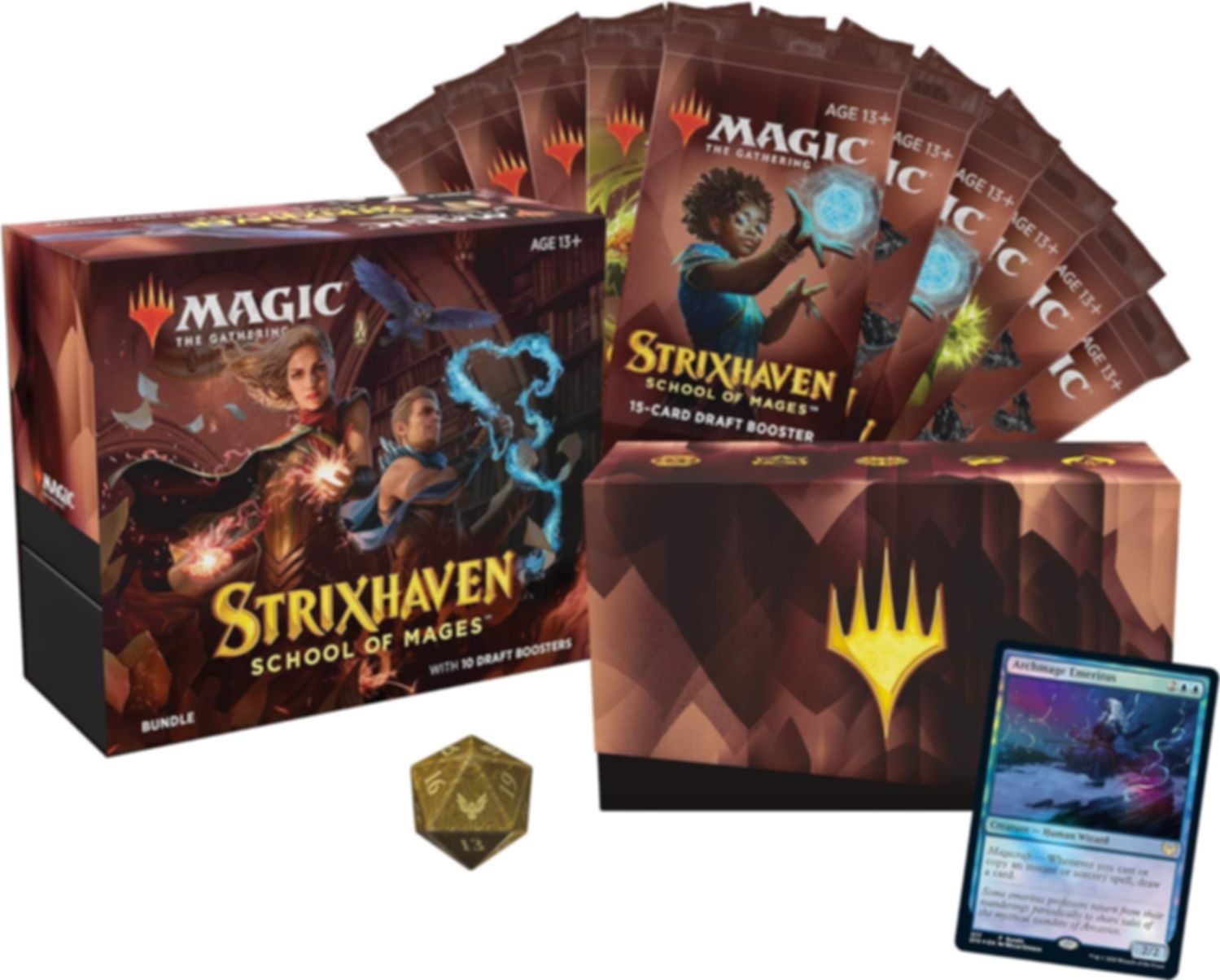 Magic The Gathering Strixhaven Bundle componenti