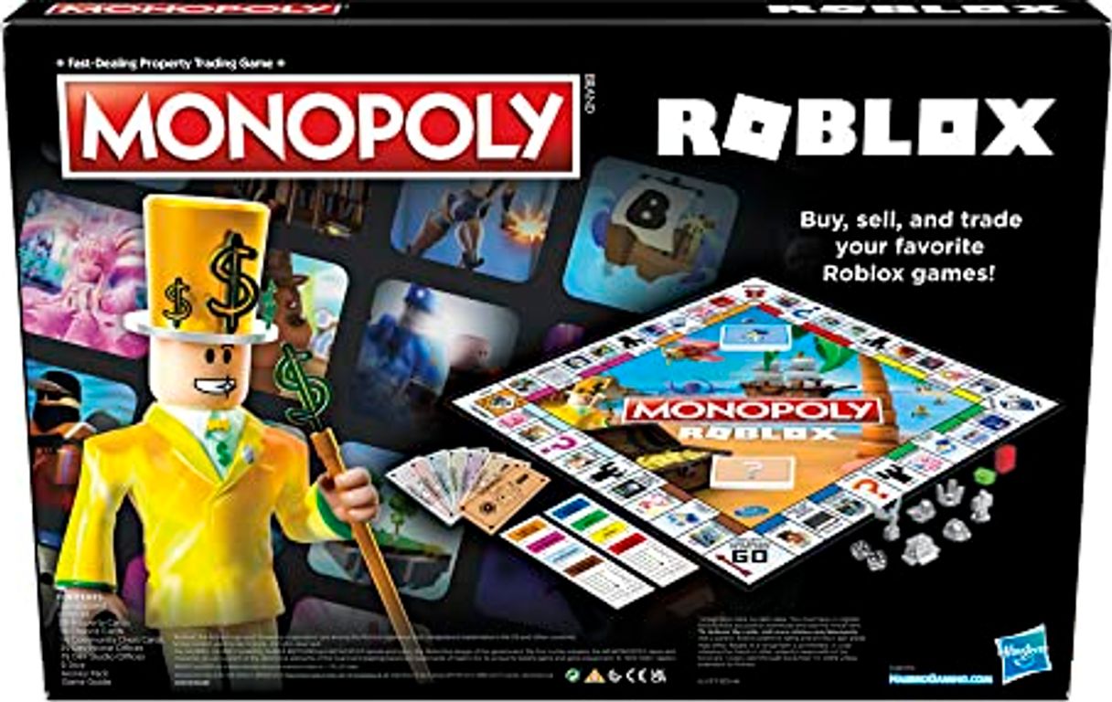 Monopoly: Roblox 2022 Edition parte posterior de la caja