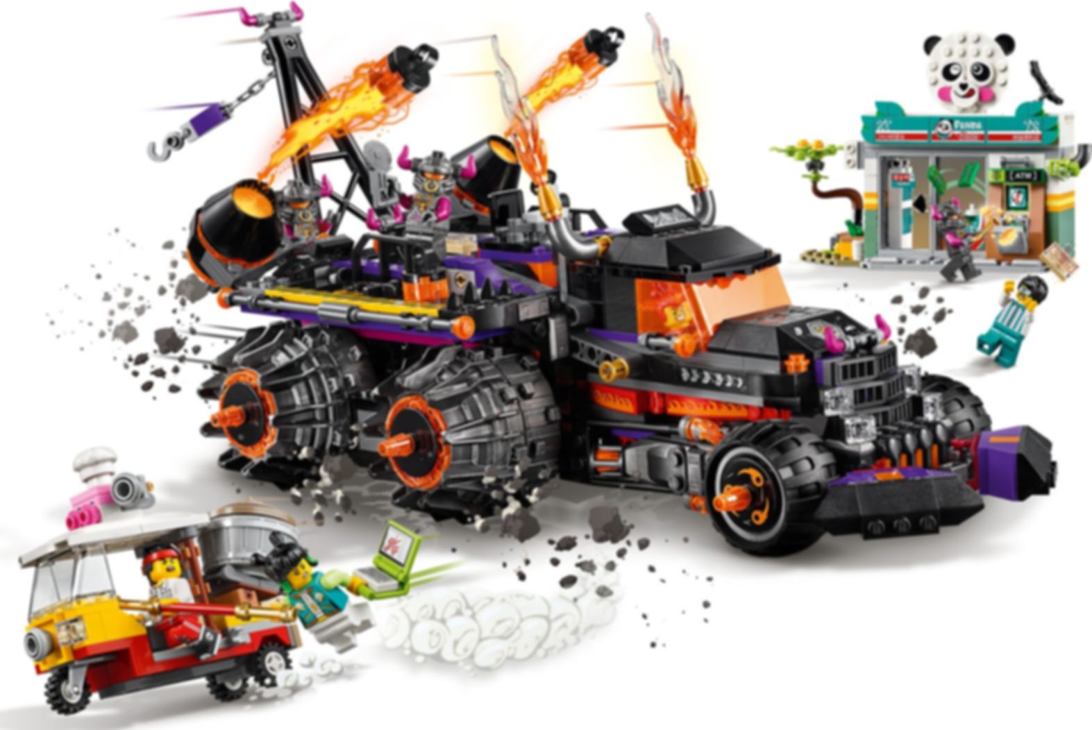 LEGO® Monkie Kid Red Sons Inferno-Truck spielablauf