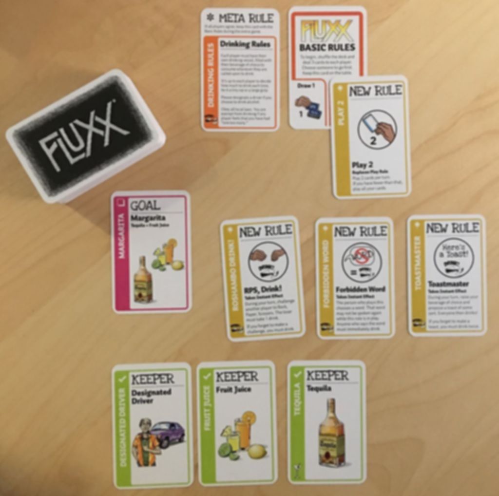 Drinking Fluxx cards