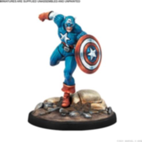 Marvel Crisis Protocol Captain America & Original Human Torch miniatur