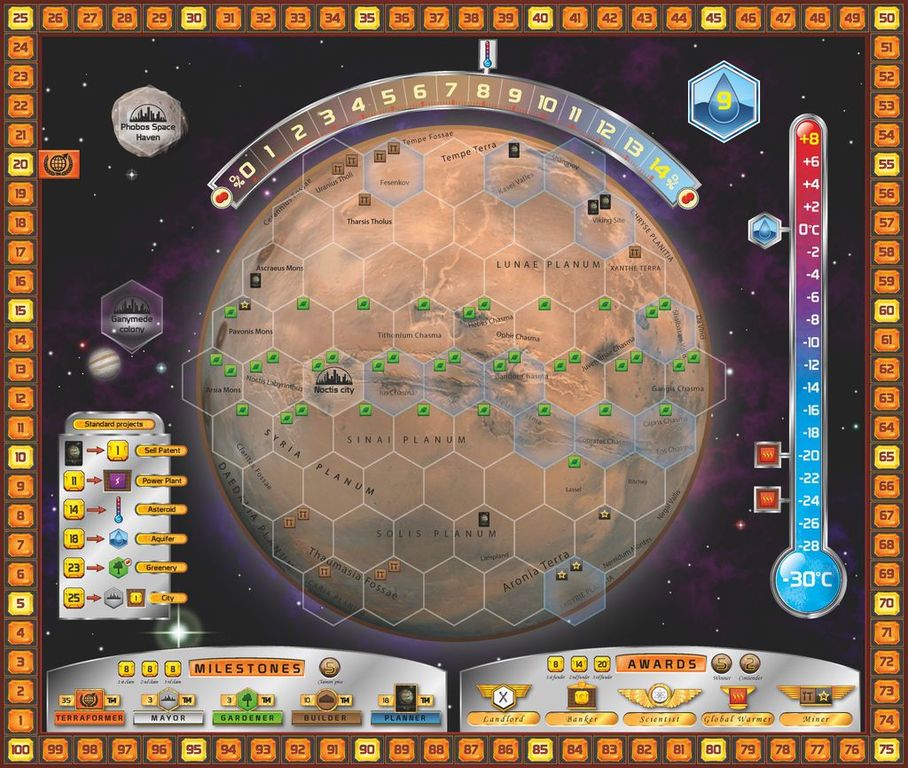 Terraforming Mars game board