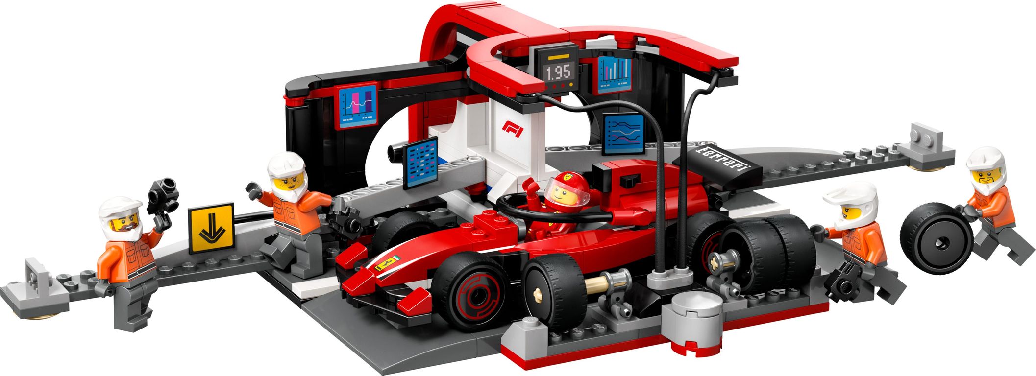 LEGO® City Pitstop e meccanici con monoposto Ferrari F1 componenti