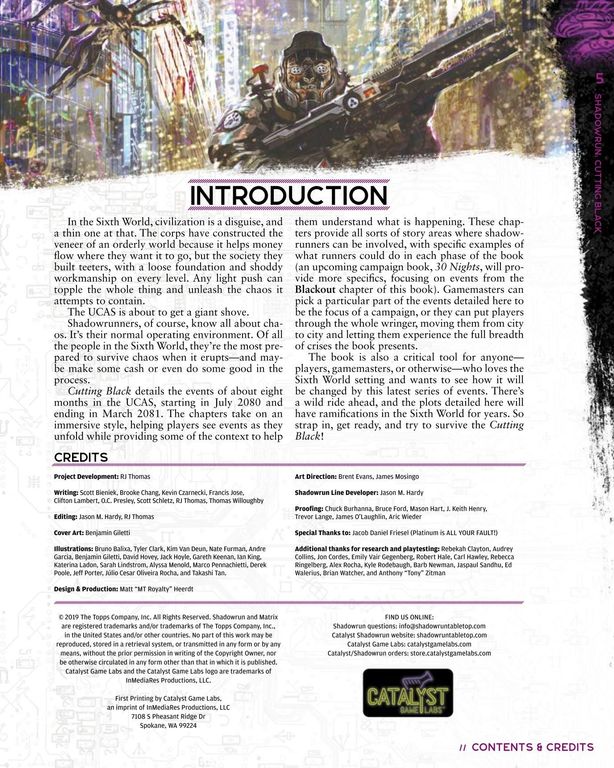 Shadowrun: Sixth World - Cutting Black anleitung