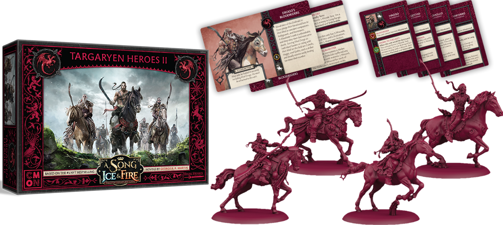 A Song of Ice & Fire: Tabletop Miniatures Game – Targaryen Heroes II componenten