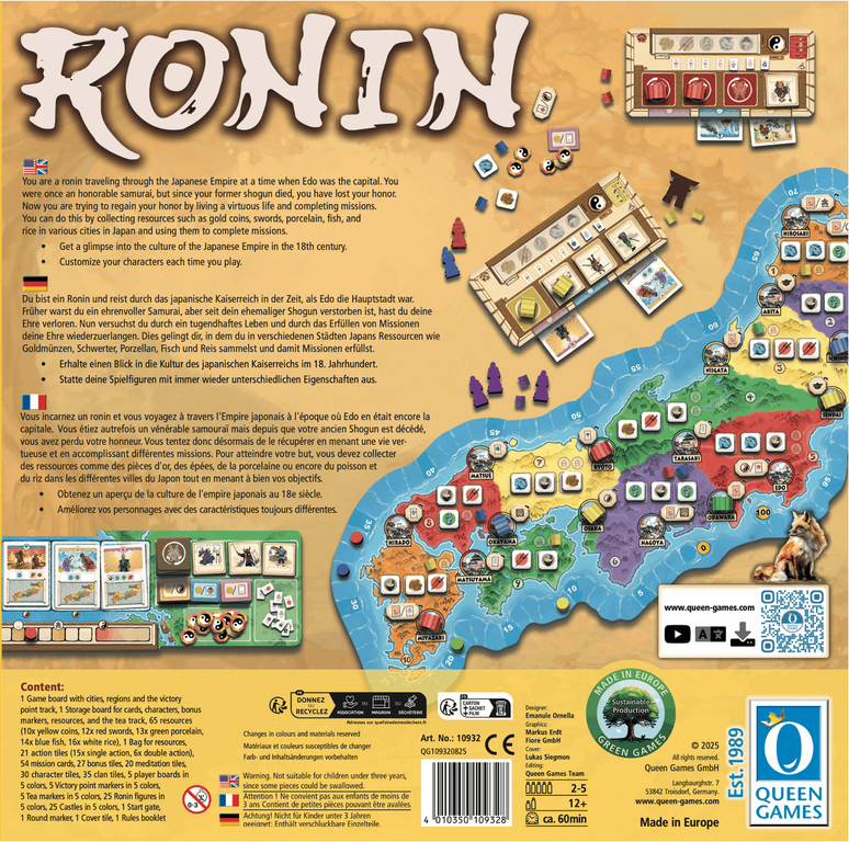 Ronin back of the box