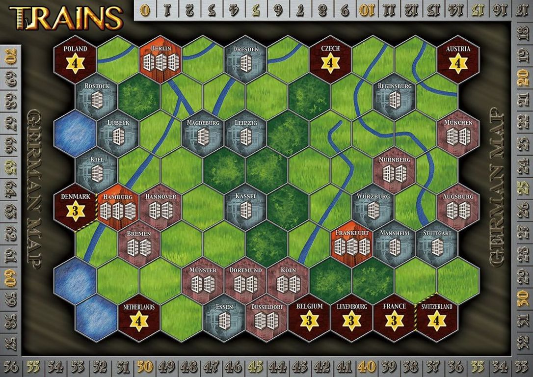 Trains: Map Pack 1 - Germany/Northeastern USA game board