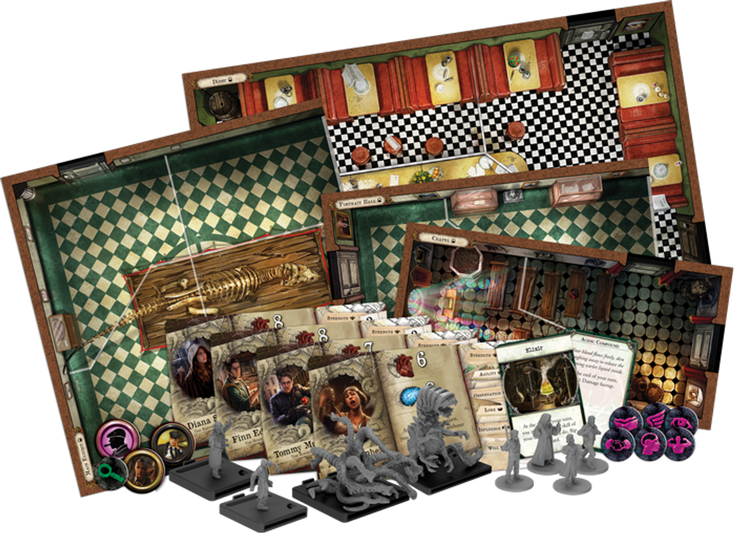 Mansions of Madness: Second Edition - Streets of Arkham components