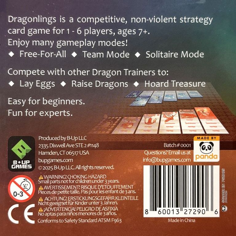 Dragonlings parte posterior de la caja