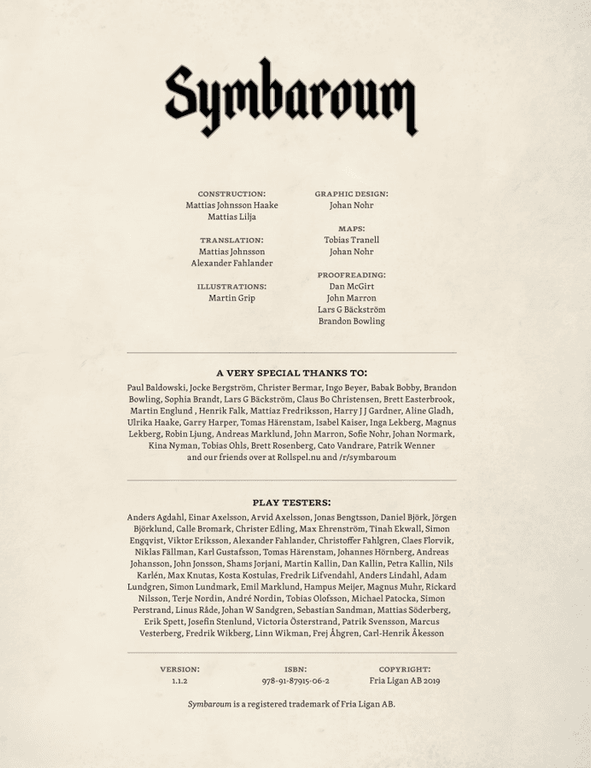 Symbaroum Core Rulebook buch