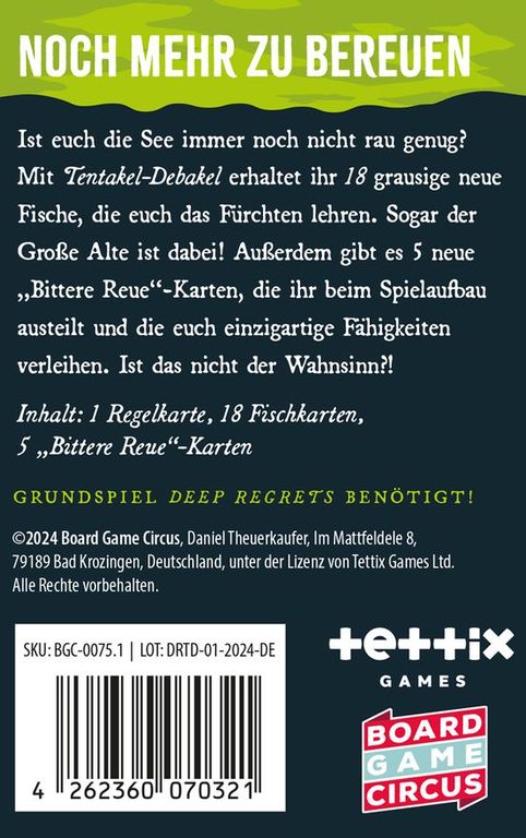 Deep Regrets: Tentakel Debakel rückseite der box