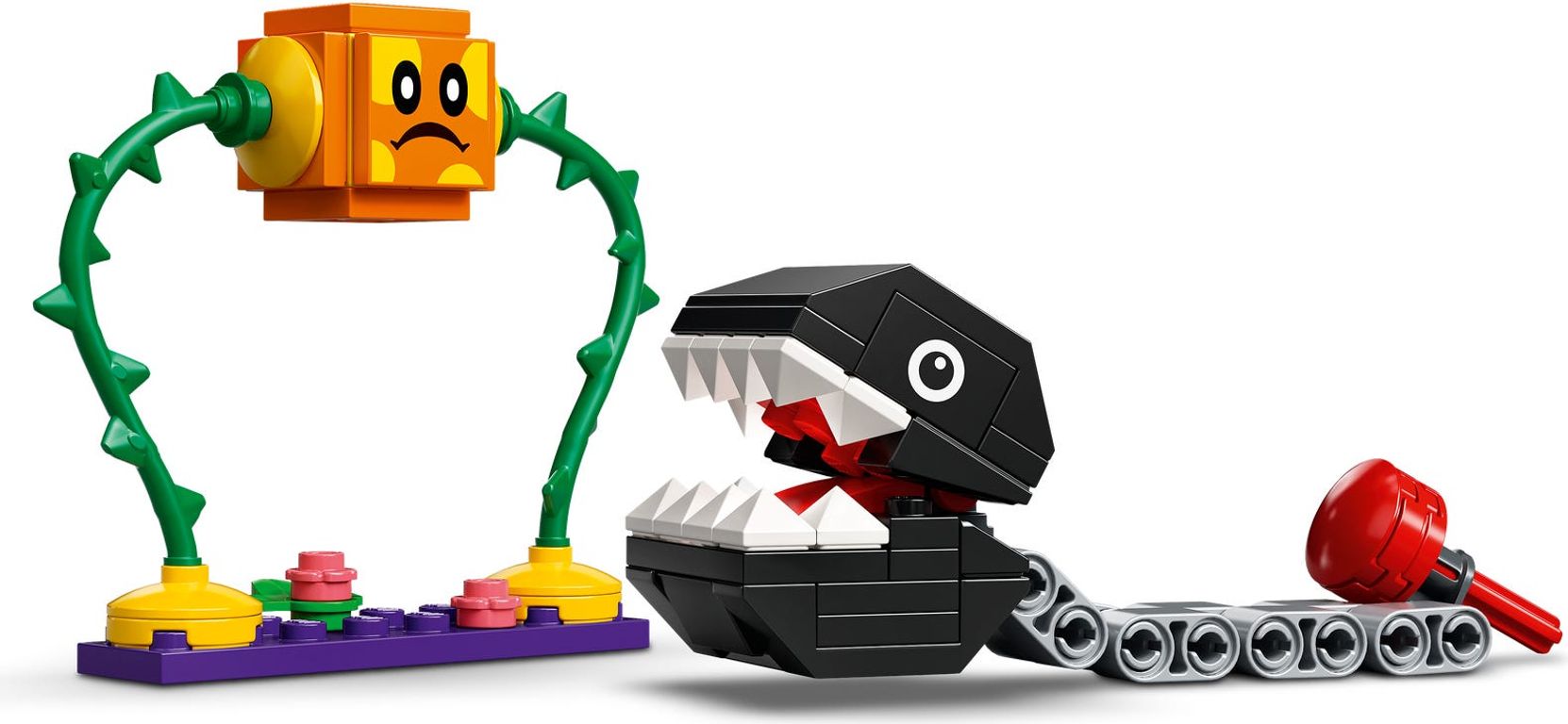 LEGO® Super Mario™ Uitbreidingsset: Chain Chomp-junglegevecht componenten