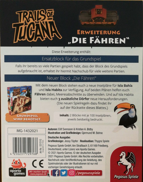 Trails of Tucana: Die Fähren rückseite der box