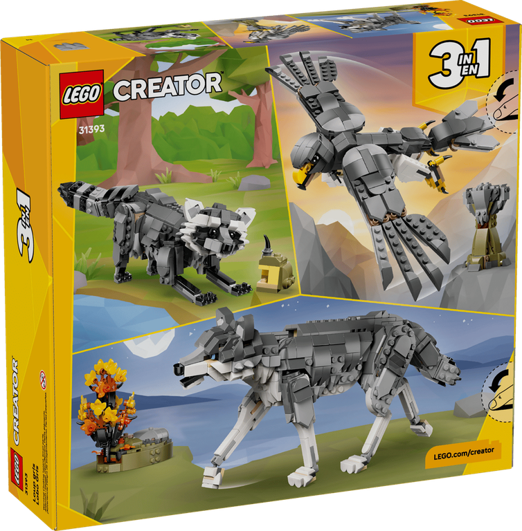 LEGO® Creator Forest Animals: Gray Wolf back of the box