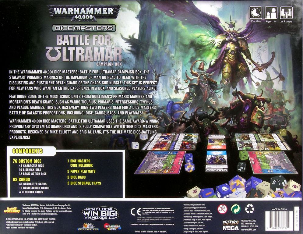 Warhammer 40,000 Dice Masters: Battle for Ultramar Campaign Box back of the box