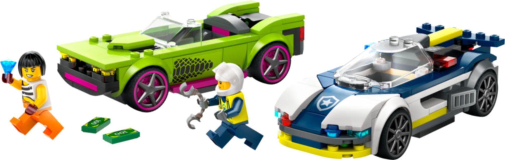 LEGO® City Verfolgungsjagd mit Polizeiauto und Muscle Car komponenten