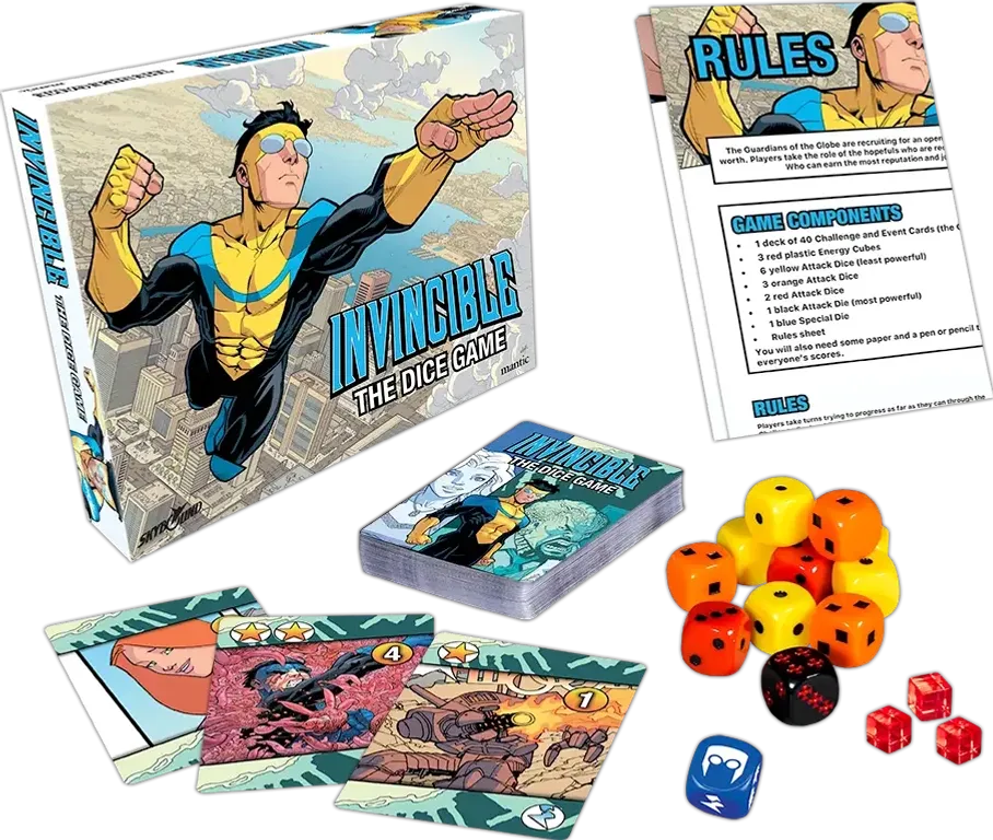 Invincible: The Dice Game components
