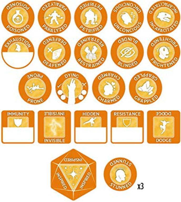 Dungeons & Dragons - Monk Token Set components