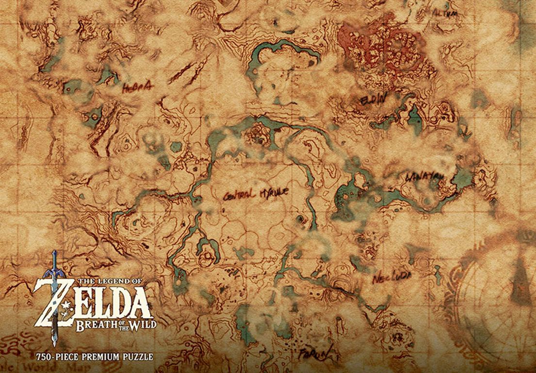 Japanese > English] A map of Hyrule from Zelda: Breath of the Wild