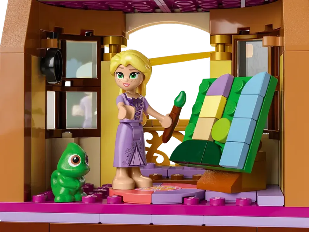 LEGO® Disney Torre de Rapunzel y El Patito Frito interior