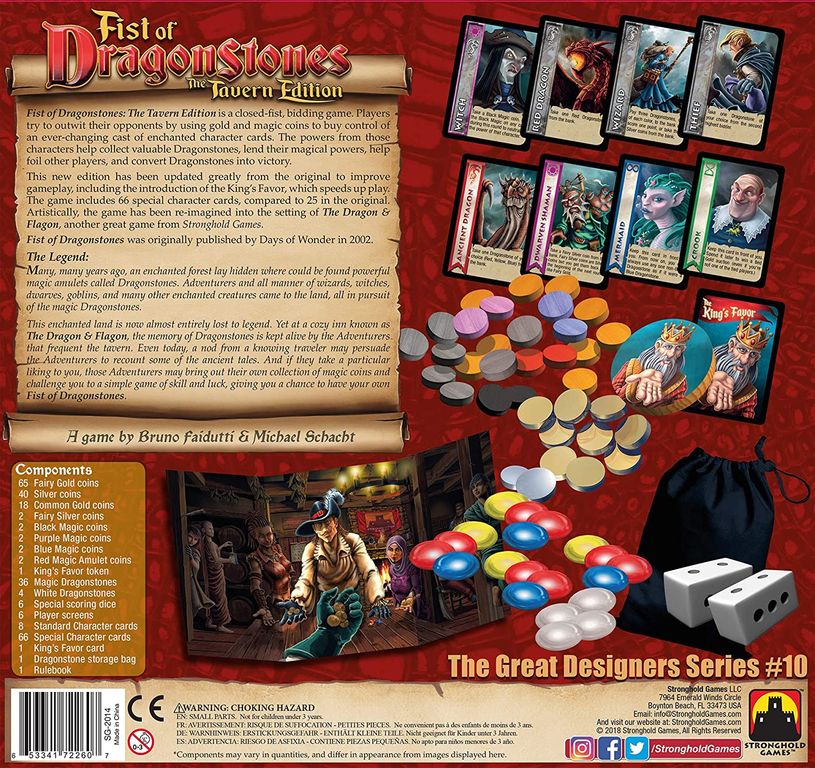 Fist of Dragonstones: The Tavern Edition dos de la boîte