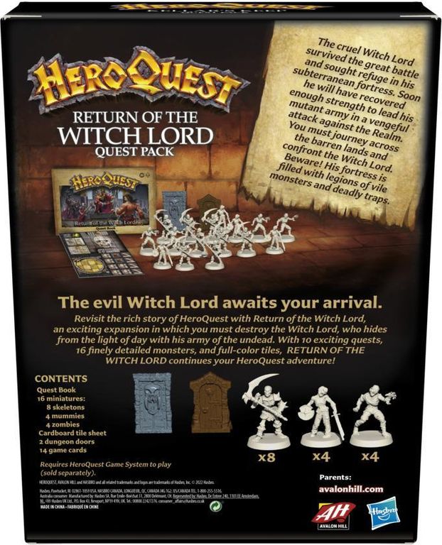 HeroQuest: Return of the Witch Lord back of the box